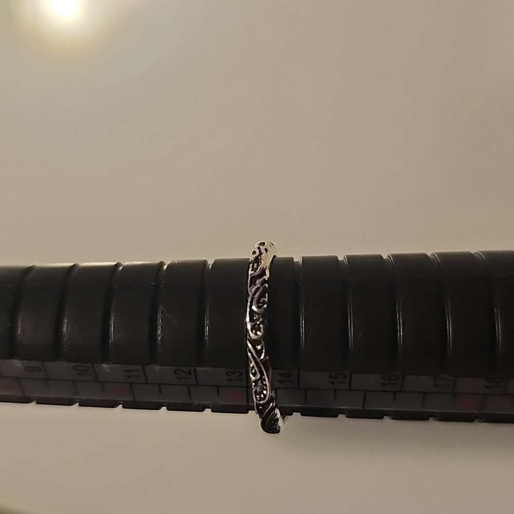 Silver Tone  Filigree Ring